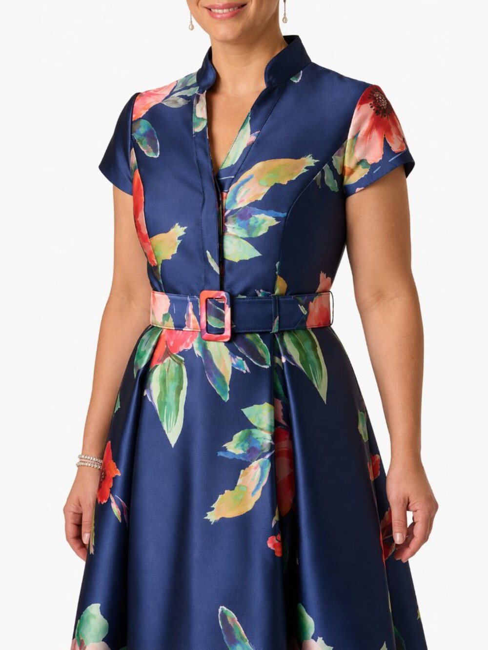 NWT Adrianna Papell Oversized Floral Mikado Gown – Couture-Inspired Formal Dress - Picture 5 of 6